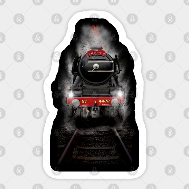 Flying Scotsman at Night Sticker by MotorManiac